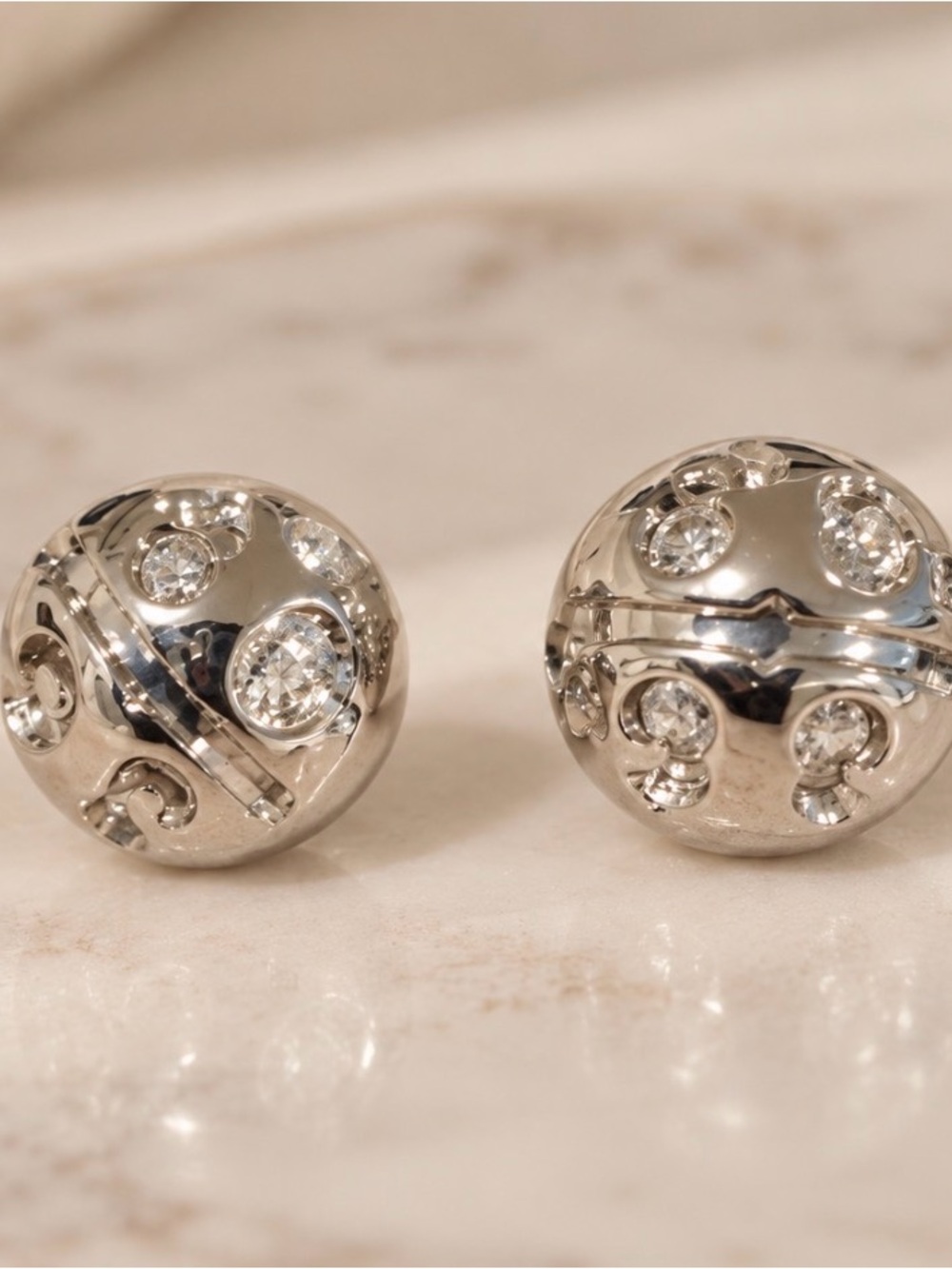 Tory Burch Silver Sphere Stud Earrings